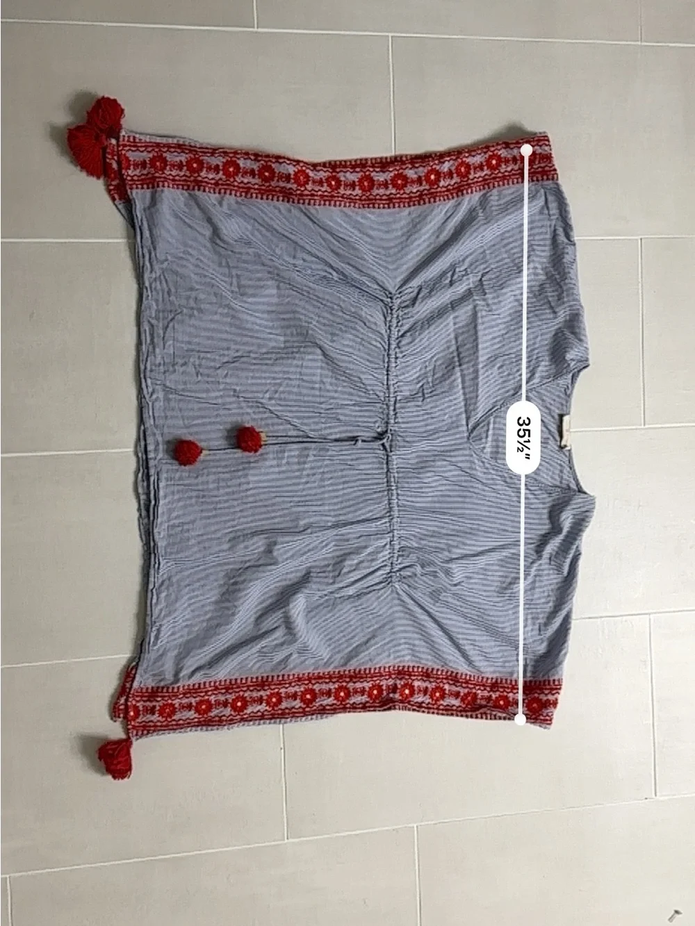 Tory Burch XS swimsuit, (open to offers) cover-up Light Blue with Red Embroidere
